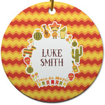 Fiesta - Cinco de Mayo Round Ceramic Ornament w/ Name or Text