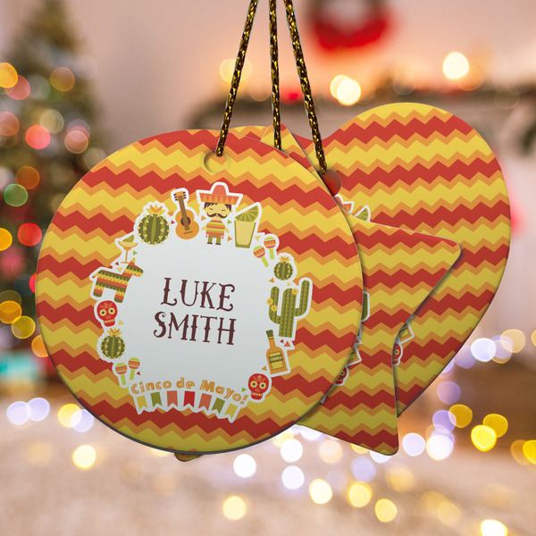 Custom Fiesta - Cinco de Mayo Ceramic Ornament w/ Name or Text