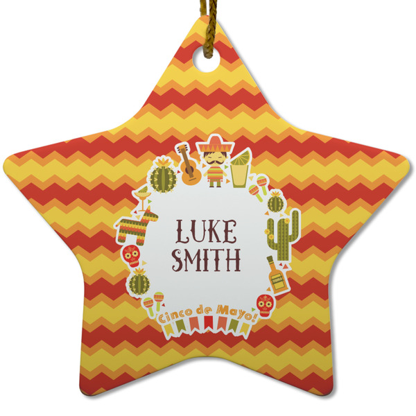Custom Fiesta - Cinco de Mayo Star Ceramic Ornament w/ Name or Text