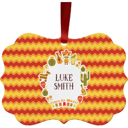 Fiesta - Cinco de Mayo Metal Frame Ornament - Double Sided w/ Name or Text