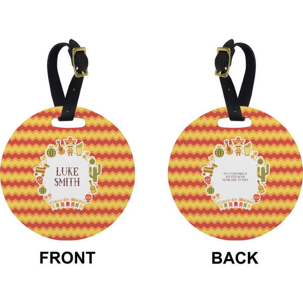 Fiesta - Cinco de Mayo Circle Luggage Tag (Front + Back)