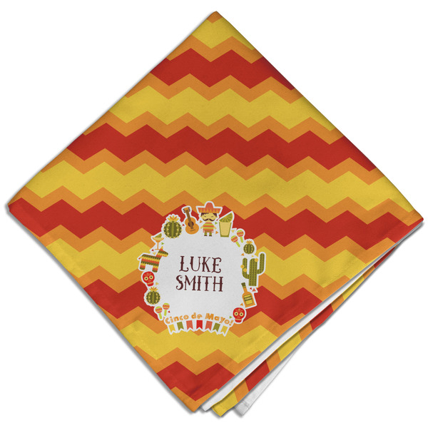 Fiesta - Cinco de Mayo Cloth Napkins - Personalized Dinner (Folded Four Corners)
