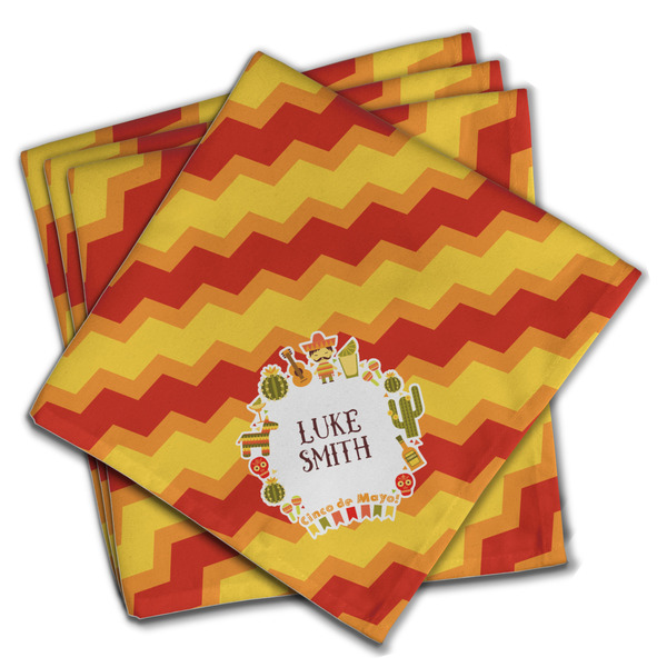 Custom Fiesta - Cinco de Mayo Cloth Napkins (Set of 4) (Personalized)