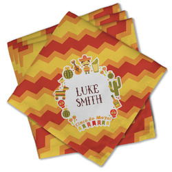 Fiesta - Cinco de Mayo Cloth Cocktail Napkins - Set of 4 w/ Name or Text