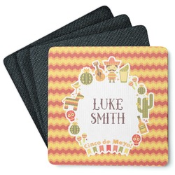 Fiesta - Cinco de Mayo Square Rubber Backed Coasters - Set of 4 (Personalized)