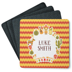 Fiesta - Cinco de Mayo Square Rubber Backed Coasters - Set of 4 (Personalized)