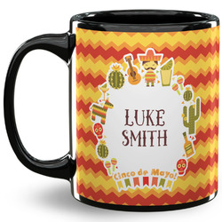 Fiesta - Cinco de Mayo 11 Oz Coffee Mug - Black (Personalized)