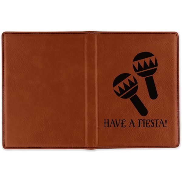 Fiesta - Cinco de Mayo Cognac Leather Passport Holder Outside Single Sided - Apvl
