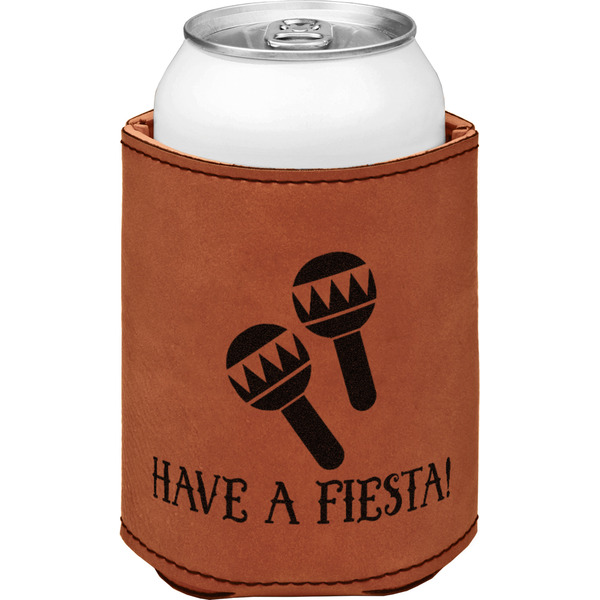 Fiesta - Cinco de Mayo Cognac Leatherette Can Sleeve - Single Front