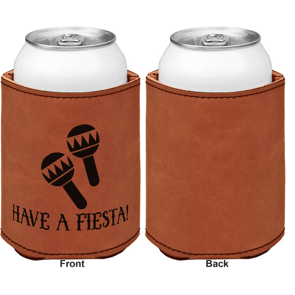 Fiesta - Cinco de Mayo Cognac Leatherette Can Sleeve - Single Sided Front and Back