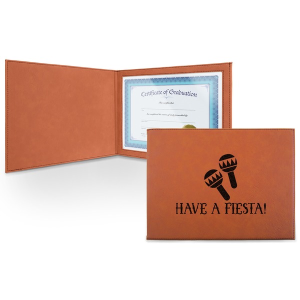 Custom Fiesta - Cinco de Mayo Leatherette Certificate Holder - Front (Personalized)