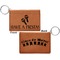 Fiesta - Cinco de Mayo Cognac Leatherette Keychain ID Holders - Front and Back Apvl