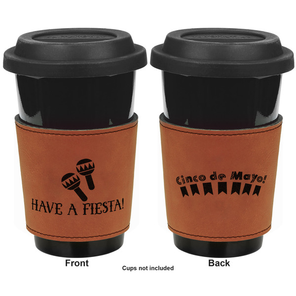 Fiesta - Cinco de Mayo Cognac Leatherette Mug Sleeve - Double Sided Apvl