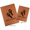 Fiesta - Cinco de Mayo Cognac Leatherette Portfolios with Notepad - Compare Sizes