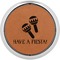 Fiesta - Cinco de Mayo Cognac Leatherette Round Coasters w/ Silver Edge - Single