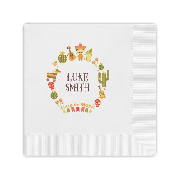Custom Fiesta - Cinco de Mayo Coined Cocktail Napkins (Personalized)