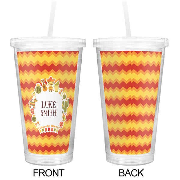 Fiesta - Cinco de Mayo Double Wall Tumbler with Straw - Approval
