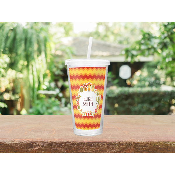 Fiesta - Cinco de Mayo Double Wall Tumbler with Straw Lifestyle