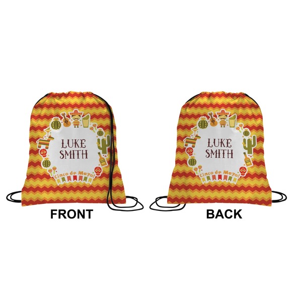 Fiesta - Cinco de Mayo Drawstring Backpack Front & Back Small