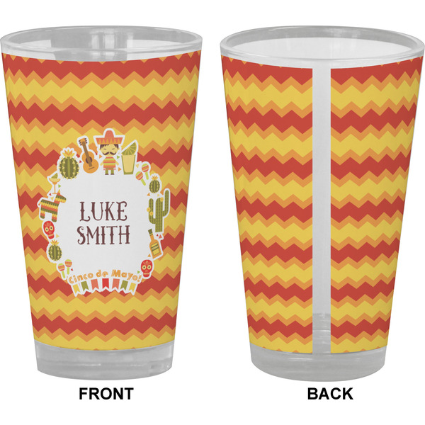 Fiesta - Cinco de Mayo Pint Glass - Full Color - Front & Back Views