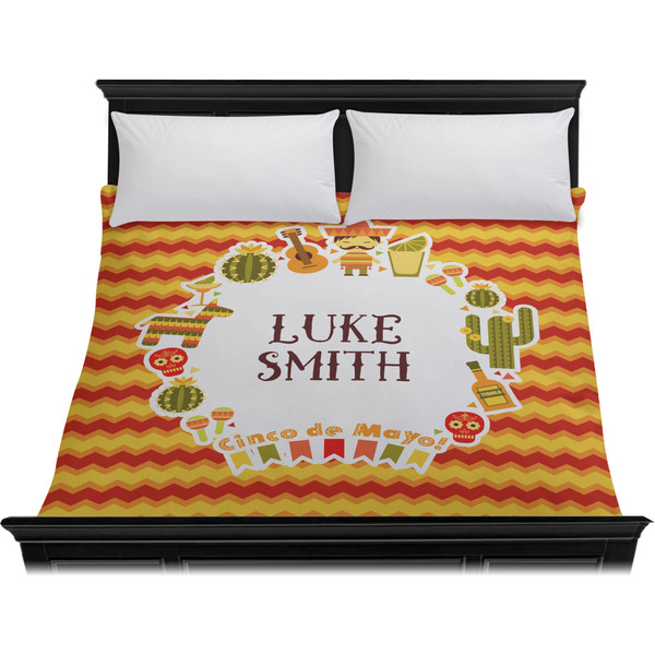 Fiesta - Cinco de Mayo Duvet Cover - King - On Bed - No Prop