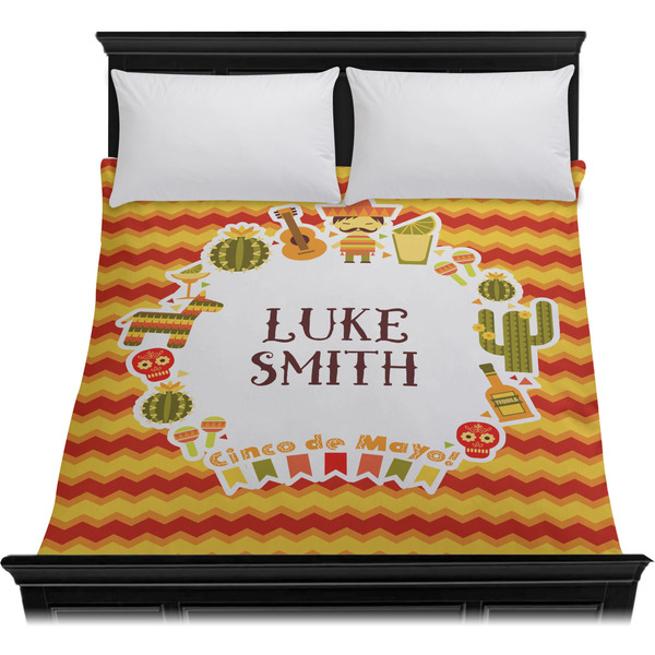 Fiesta - Cinco de Mayo Duvet Cover - Queen - On Bed - No Prop
