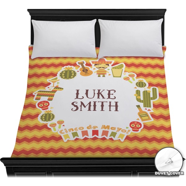 Custom Fiesta - Cinco de Mayo Duvet Cover - Full / Queen (Personalized)