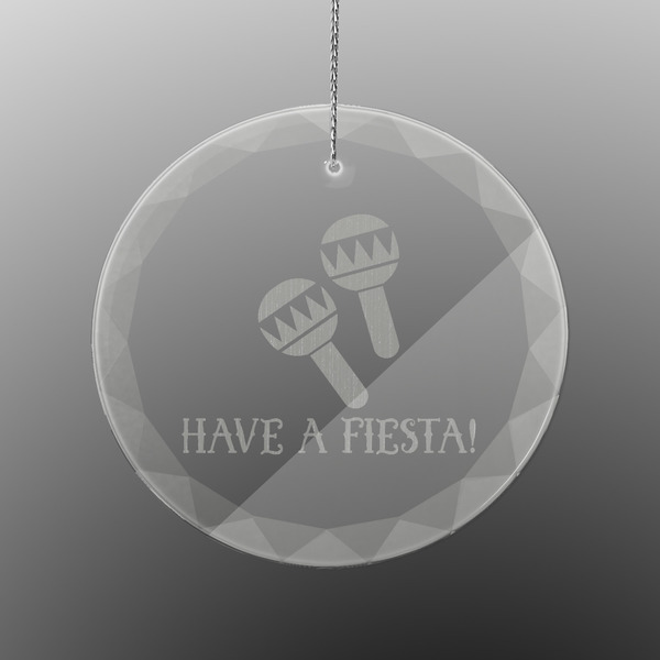 Custom Fiesta - Cinco de Mayo Engraved Glass Ornament - Round (Personalized)