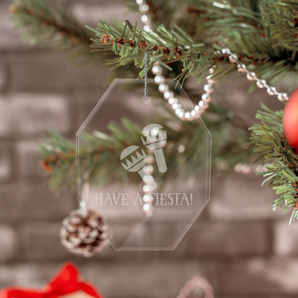 Fiesta - Cinco de Mayo Engraved Glass Ornaments - Octagon (Lifestyle)