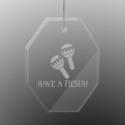 Fiesta - Cinco de Mayo Engraved Glass Ornament - Octagon (Personalized)