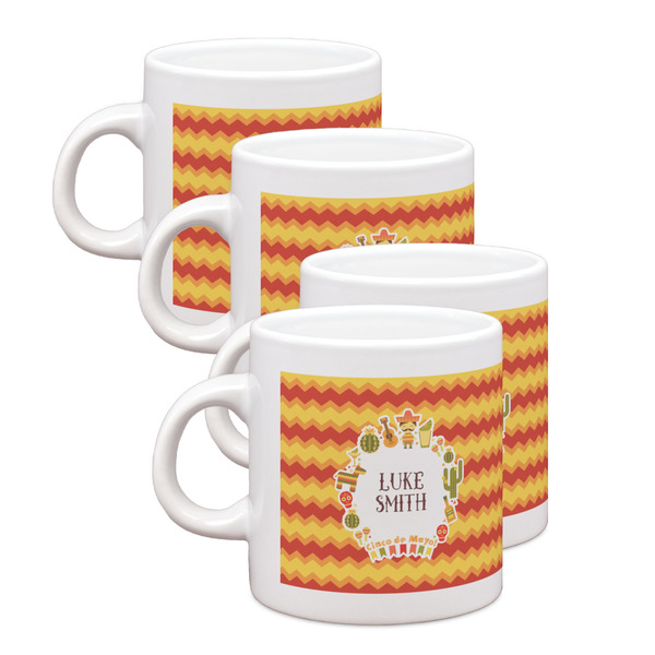 Custom Fiesta - Cinco de Mayo Single Shot Espresso Cups - Set of 4 (Personalized)