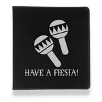 Fiesta - Cinco de Mayo Leather Binder - 1" - Black (Personalized)