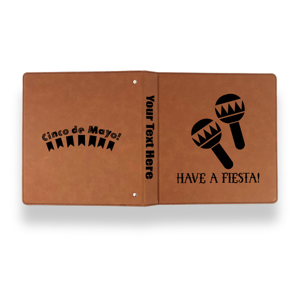 Fiesta - Cinco de Mayo Leather Binder - 1" - Rawhide - Back Spine Front View