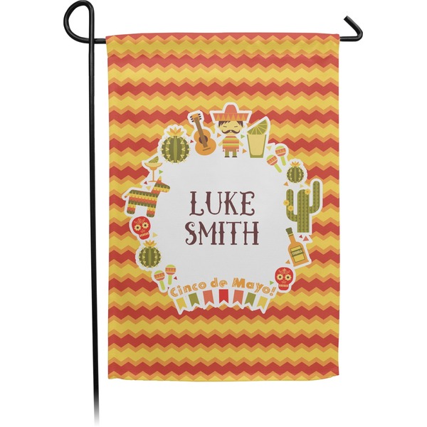 Custom Fiesta - Cinco de Mayo Small Garden Flag - Double Sided w/ Name or Text