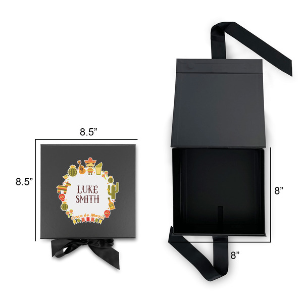Fiesta - Cinco de Mayo Gift Boxes with Magnetic Lid - Black - Open & Closed