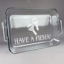 Fiesta - Cinco de Mayo Glass Baking Dish with Truefit Lid - 13in x 9in (Personalized)