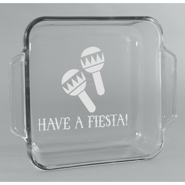 Custom Fiesta - Cinco de Mayo Glass Cake Dish - 8in x 8in (Personalized)