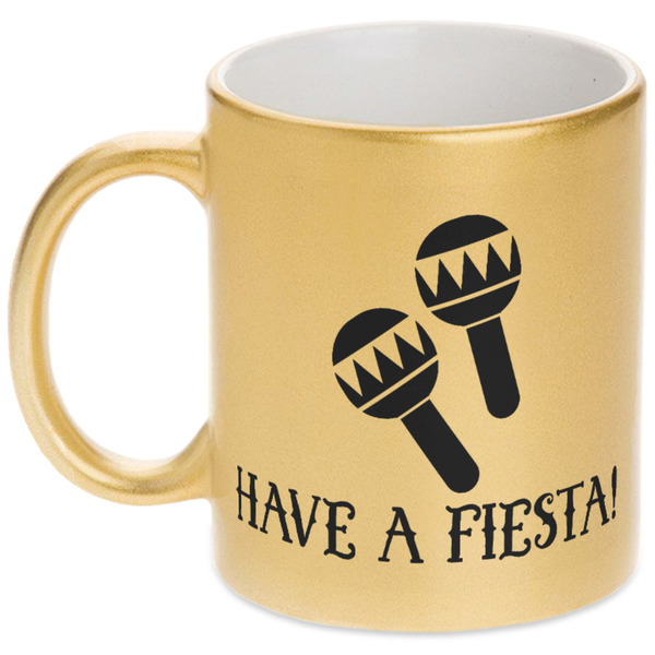 Custom Fiesta - Cinco de Mayo Metallic Gold Mug (Personalized)