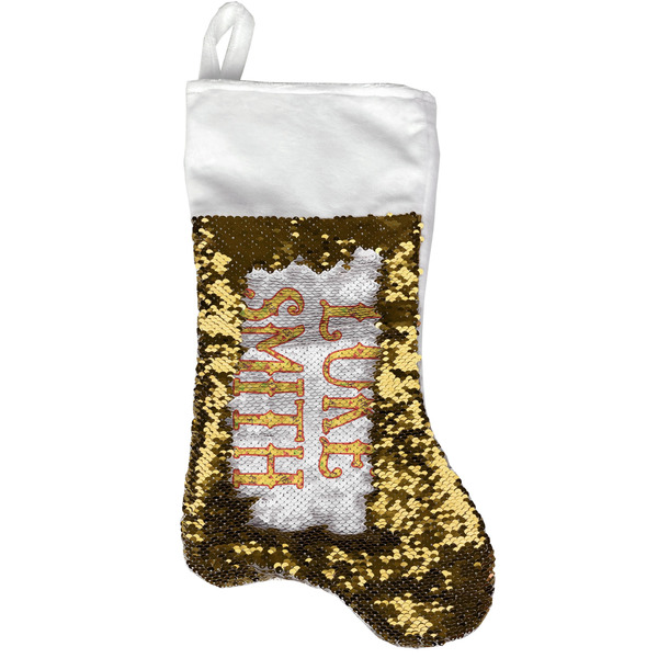 Fiesta - Cinco de Mayo Gold Sequin Stocking - Front