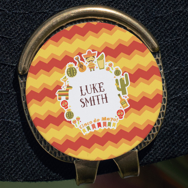 Fiesta - Cinco de Mayo Golf Ball Marker Hat Clip - Gold - Close Up