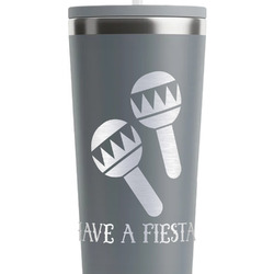 Fiesta - Cinco de Mayo RTIC Everyday Tumbler with Straw - 28oz - Grey - Single-Sided (Personalized)