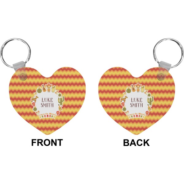 Fiesta - Cinco de Mayo Heart Keychain (Front + Back)
