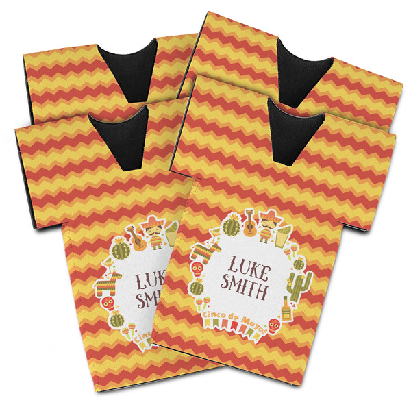 Custom Fiesta - Cinco de Mayo Jersey Bottle Cooler - Set of 4 (Personalized)
