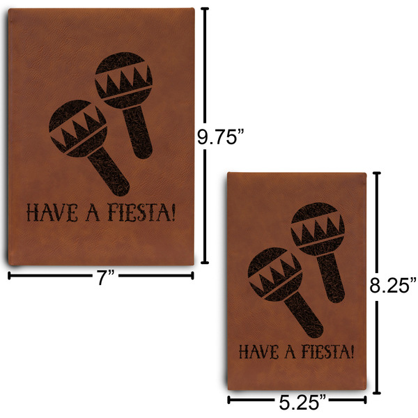 Fiesta - Cinco de Mayo Journal Size Comparisons w/ Dimensions