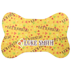 Fiesta - Cinco de Mayo Bone Shaped Dog Food Mat (Large) (Personalized)