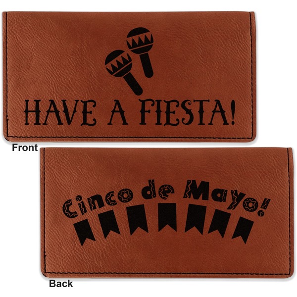 Fiesta - Cinco de Mayo Leather Checkbook Holder Front and Back