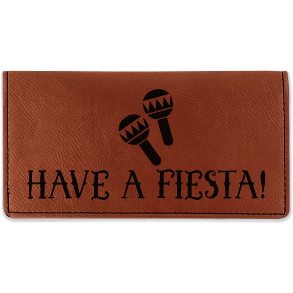 Custom Fiesta - Cinco de Mayo Leatherette Checkbook Holder - Single Sided (Personalized)