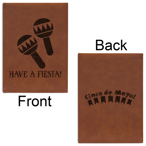 Fiesta - Cinco de Mayo Leatherette Journals - Large - Double Sided - Front & Back View