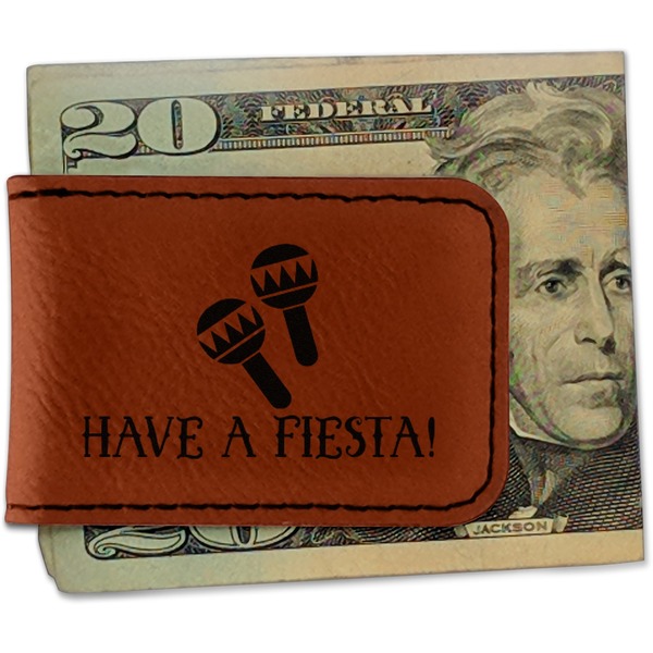 Custom Fiesta - Cinco de Mayo Leatherette Magnetic Money Clip (Personalized)