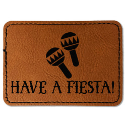 Fiesta - Cinco de Mayo Faux Leather Iron On Patch - Rectangle (Personalized)